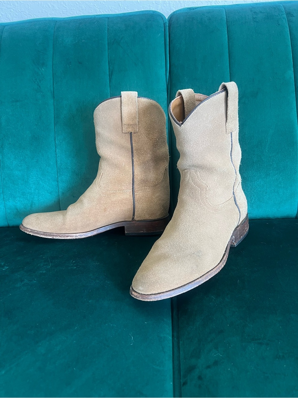 Tan Rhodes Roper Boots Men’s 8 - Picture 7 of 9
